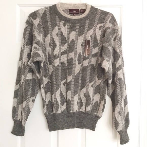 New AXIOM Crew Neck Sweater-Gray/Beige-Size Med - Picture 2 of 8